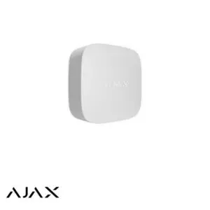 A white, rounded-square wireless device (likely a hub or access point) with a subtle embossed AJAX logo and light gray sides, shown on its own against a white background.