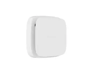 Wit apparaat met afgeronde hoeken op een witte achtergrond (waarschijnlijk een sensor).